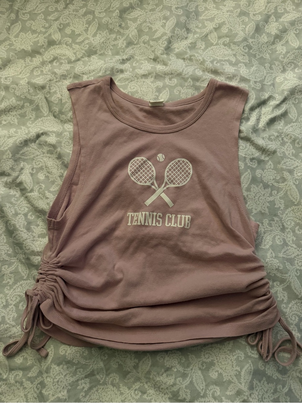 Sleeveless Tennis Club Tank Top - Mauve